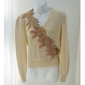 Vintage 1980’s Nannell hand knit and embroidered sweater
